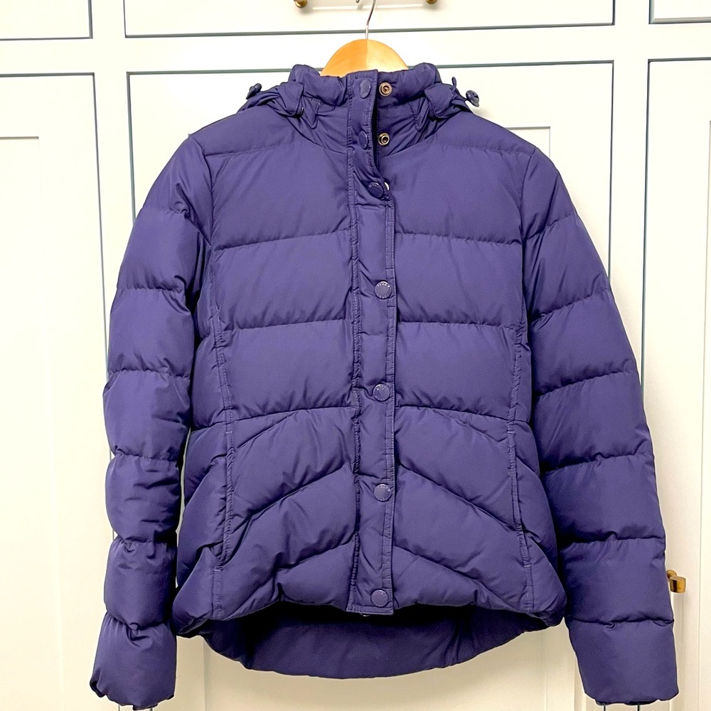 J Crew puffer sz S blue/purple combo color